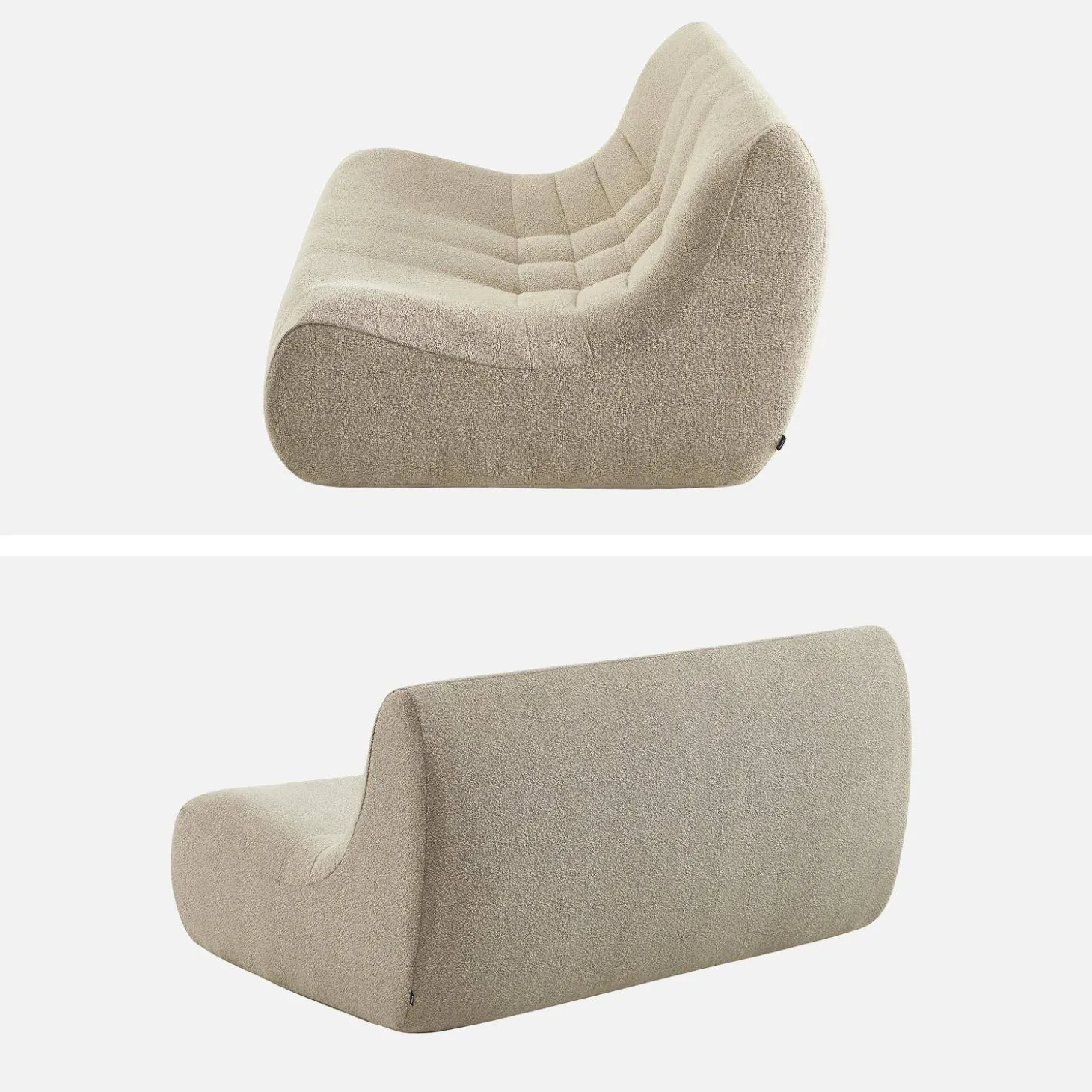 Sillón borreguito texturizada, 2 plazas