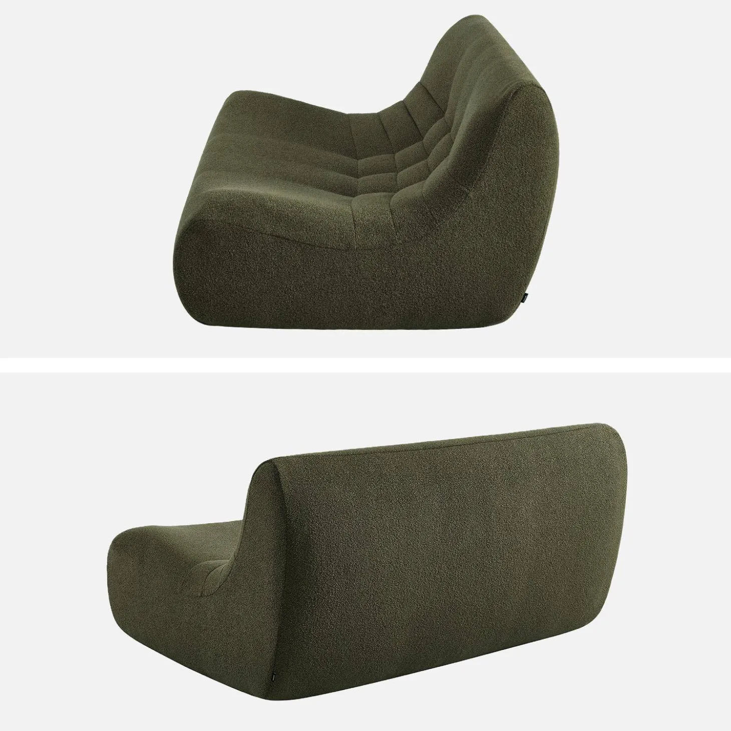 Sillón borreguito texturizada, 2 plazas
