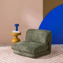 Sillón convertible de pana gruesa