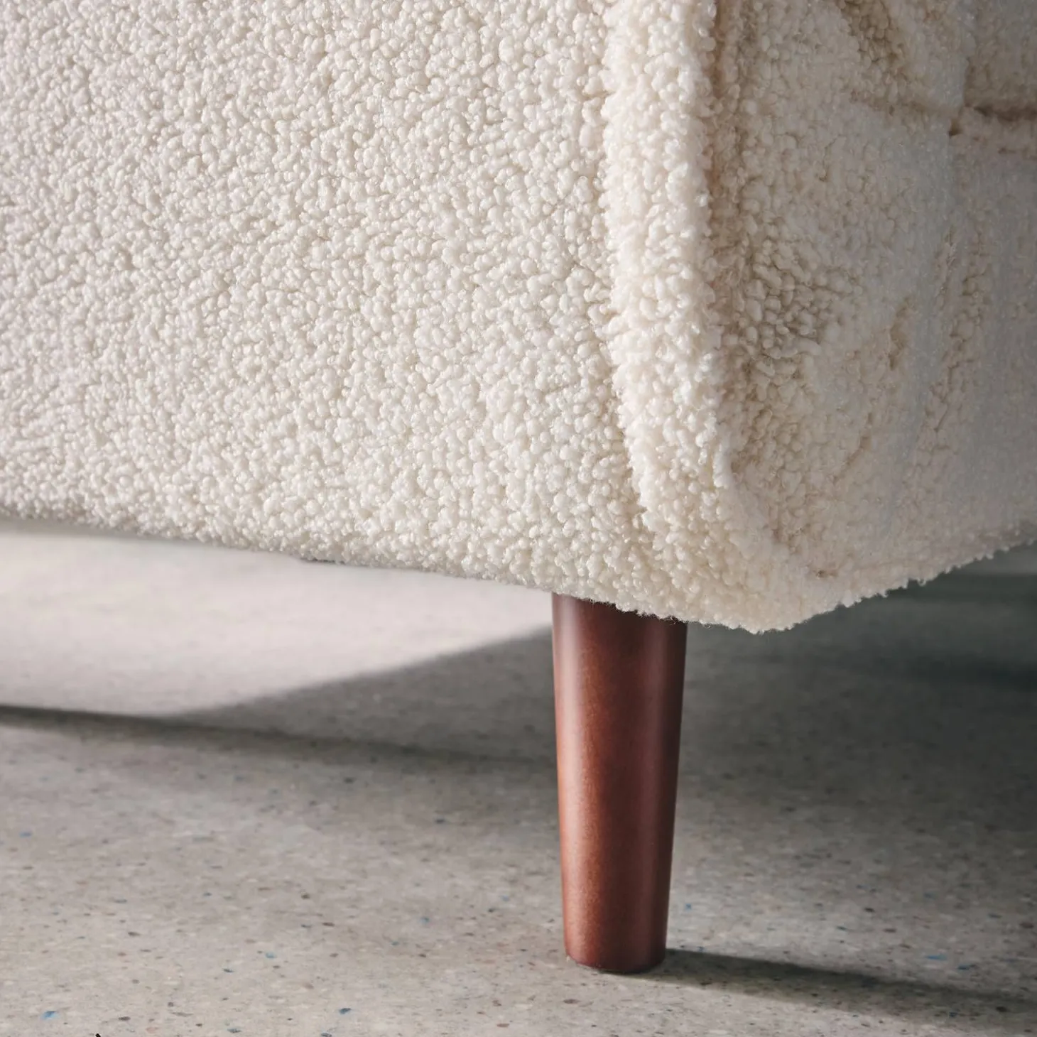 Sillón convertible borreguito base de madera, 1 plaza
