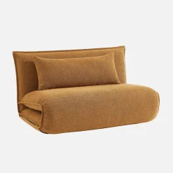 Sillón convertible de tejido borreguito texturizada, 2 plazas