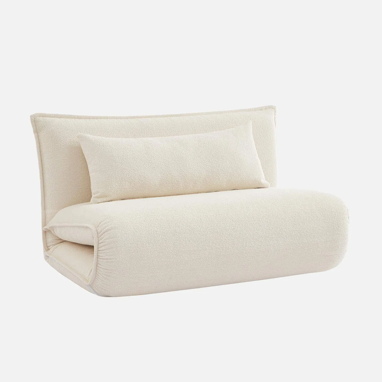 Sillón convertible de tejido borreguito texturizada, 2 plazas