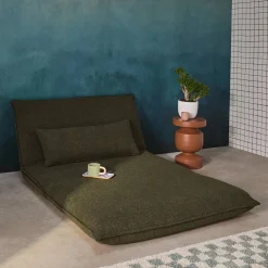 Sillón convertible de tejido borreguito texturizada, 2 plazas