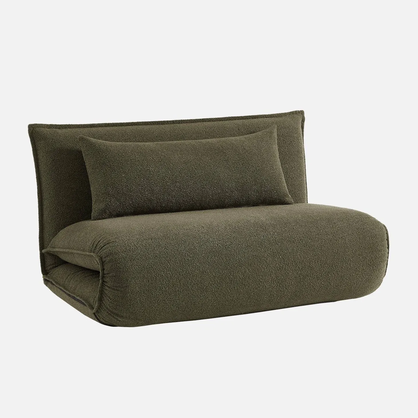 Sillón convertible de tejido borreguito texturizada, 2 plazas
