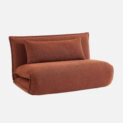 Sillón convertible de tejido borreguito texturizada, 2 plazas