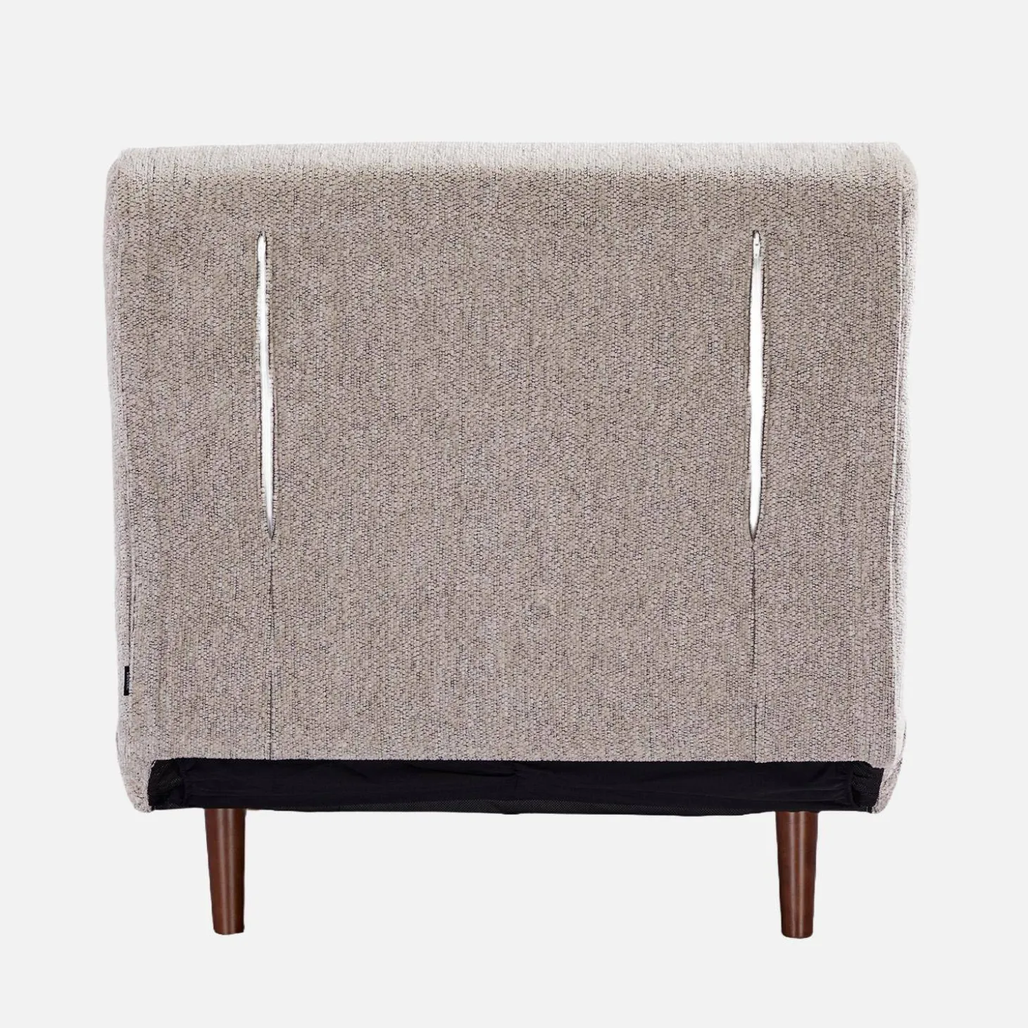 Sillón convertible de tela chenilla con patas de madera