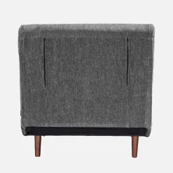 Sillón convertible de tela chenilla con patas de madera