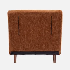 Sillón convertible de tela chenilla con patas de madera
