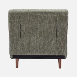 Sillón convertible de tela chenilla con patas de madera