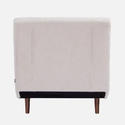 Sillón convertible de tela chenilla con patas de madera