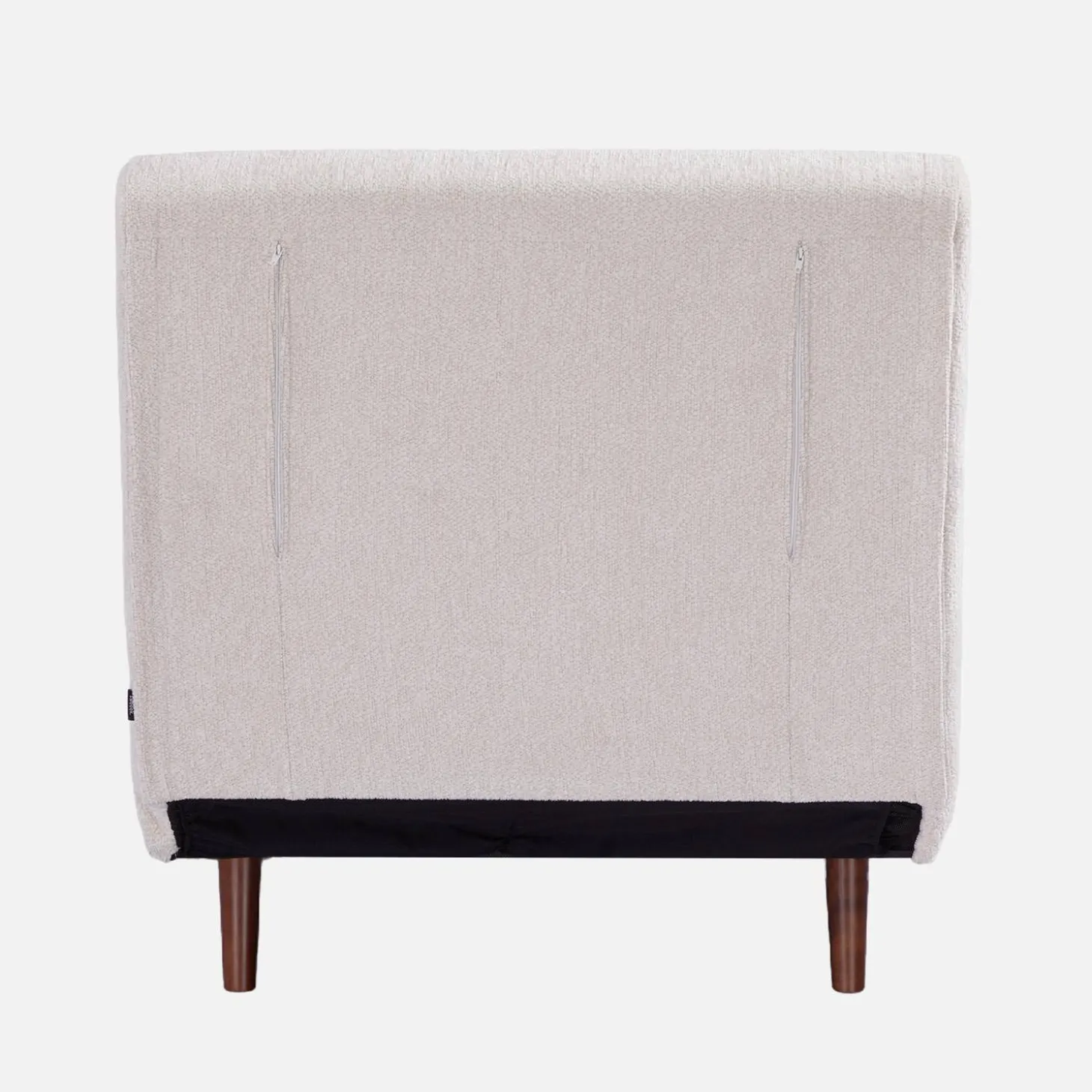 Sillón convertible de tela chenilla con patas de madera