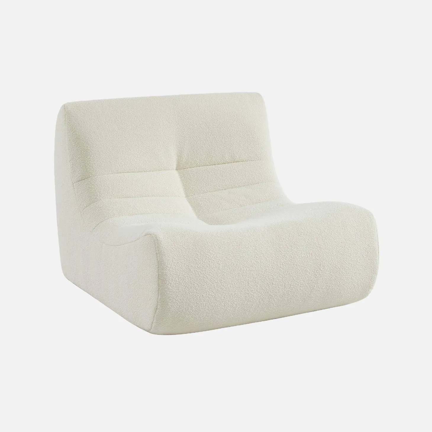 Sillón de borreguito texturizada con reposapiés