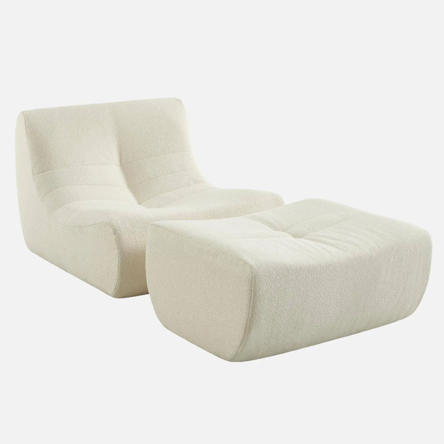 Sillón de borreguito texturizada con reposapiés