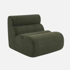 Sillón de borreguito texturizada con reposapiés