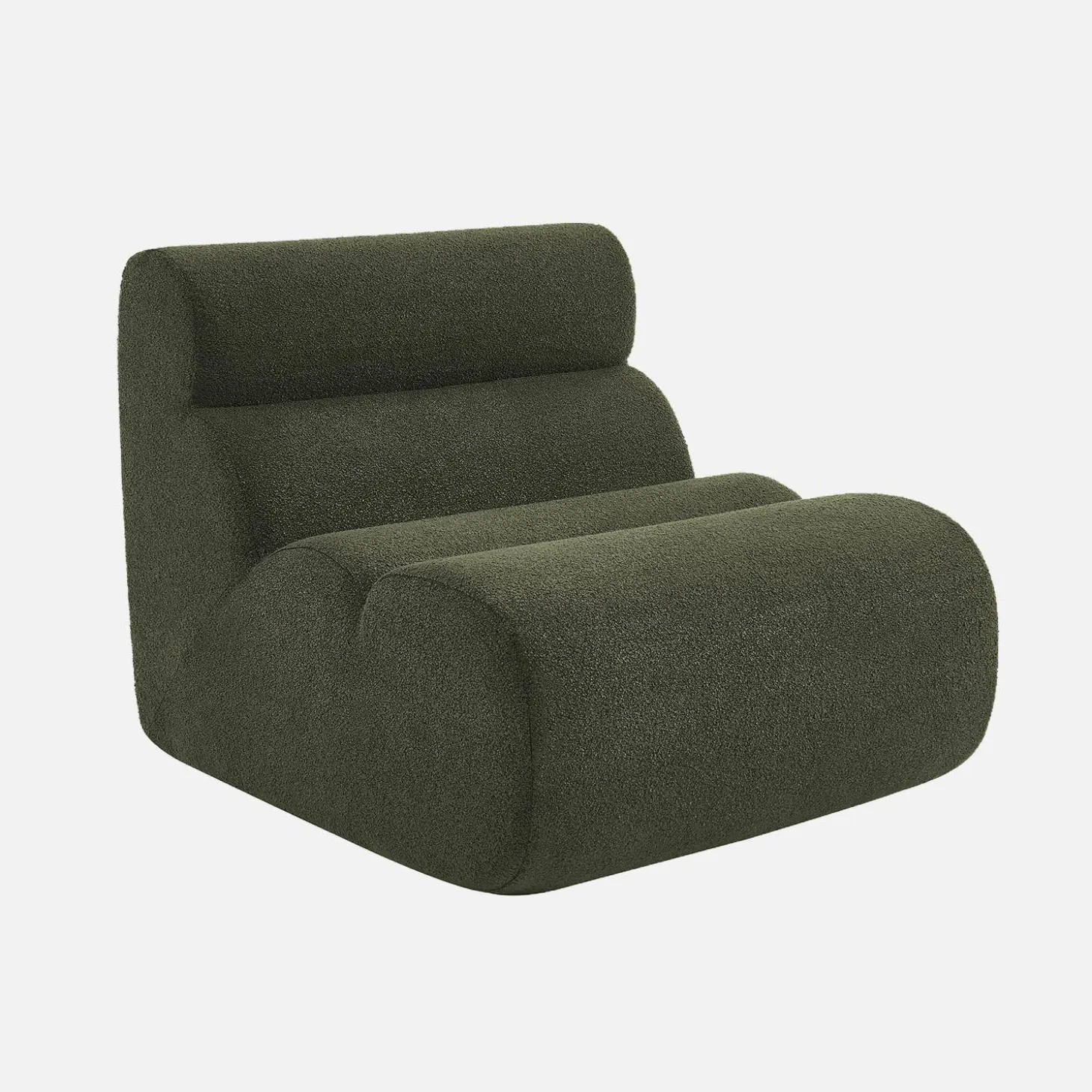 Sillón de borreguito texturizada con reposapiés