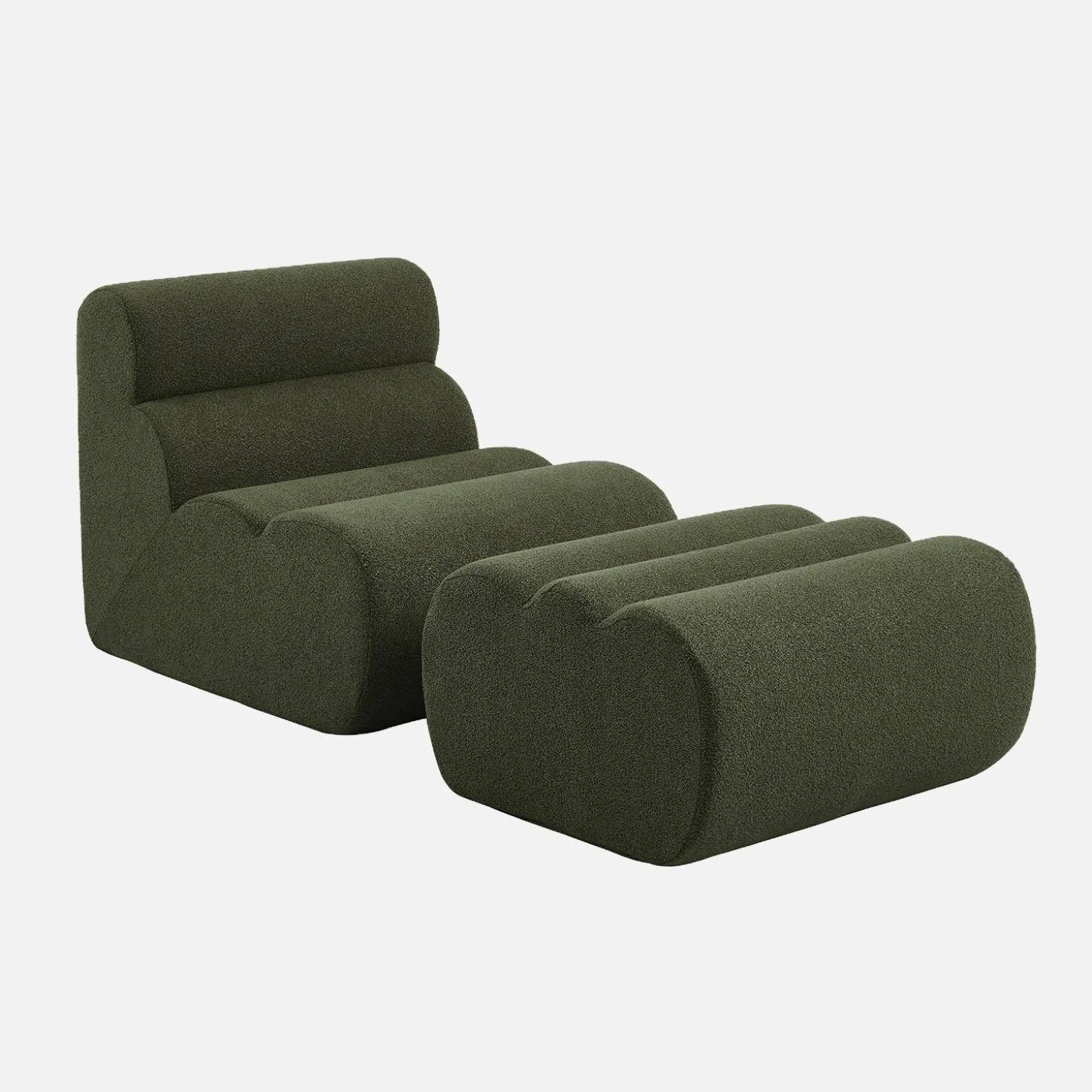 Sillón de borreguito texturizada con reposapiés