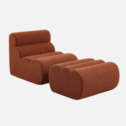 Sillón de borreguito texturizada con reposapiés