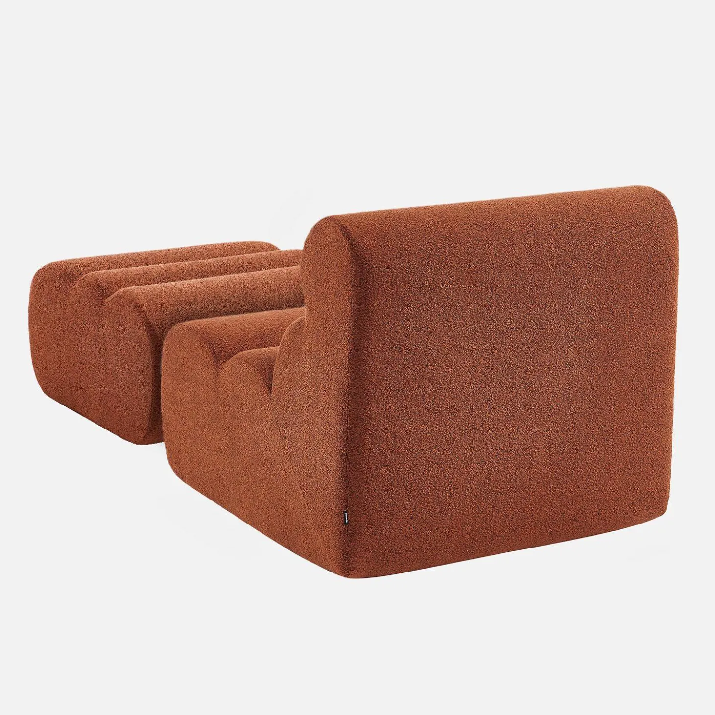 Sillón de borreguito texturizada con reposapiés