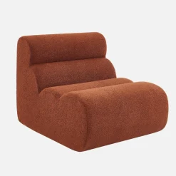Sillón de borreguito texturizada con reposapiés