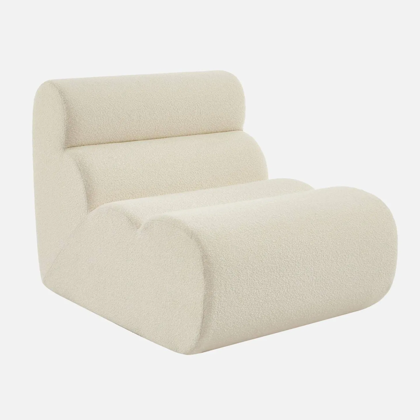 Sillón de borreguito texturizada con reposapiés