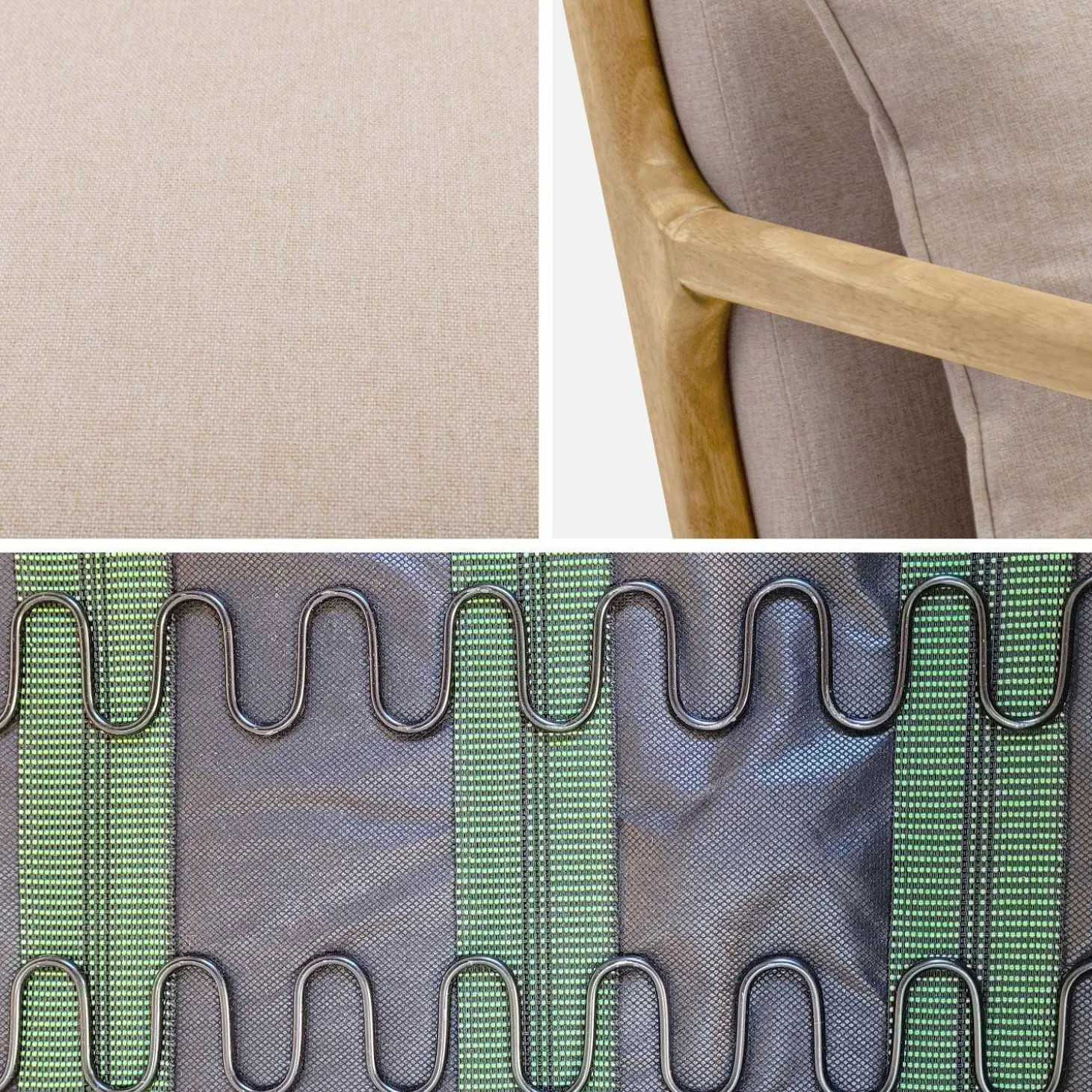 Sillón de diseño de madera y tela