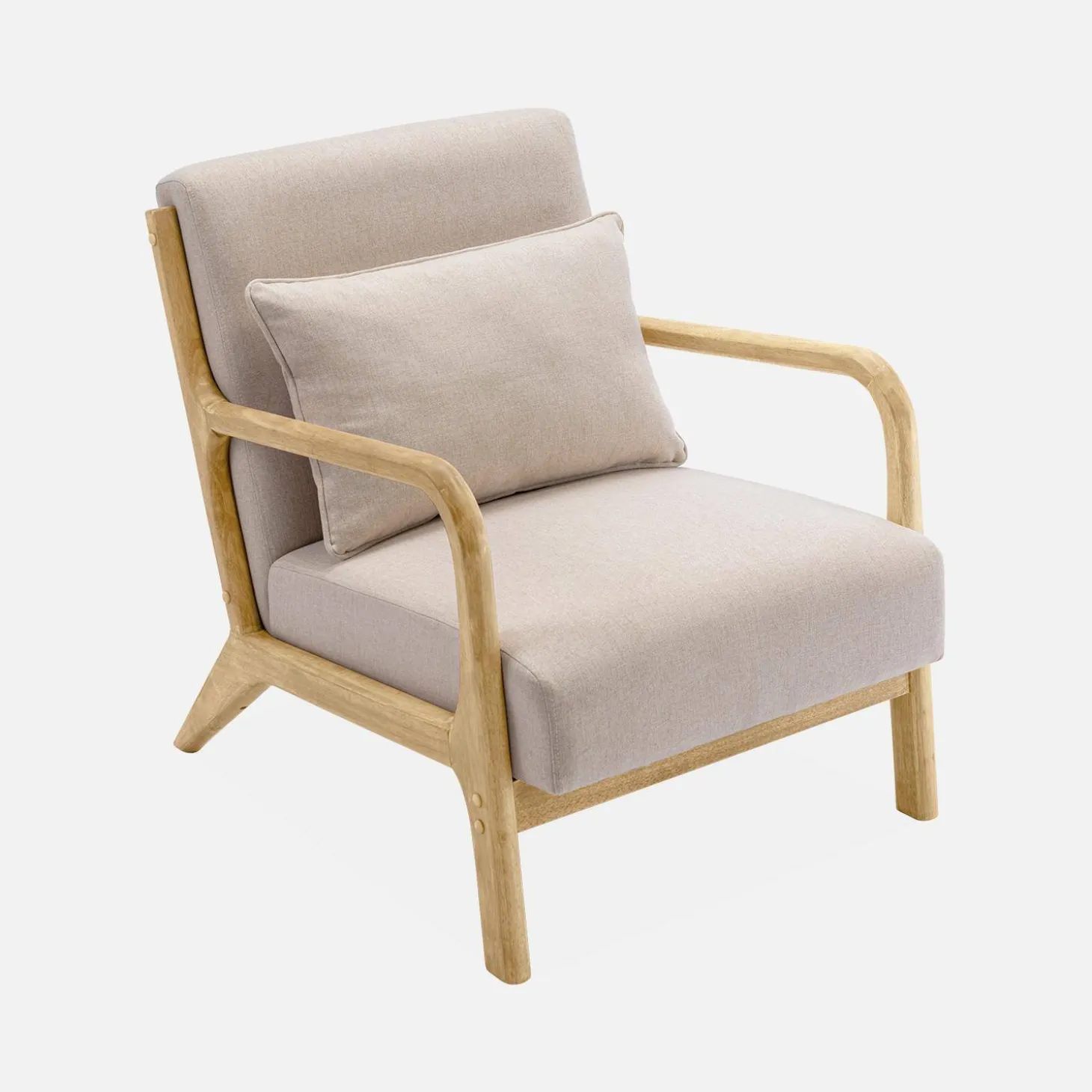 Sillón de diseño de madera y tela