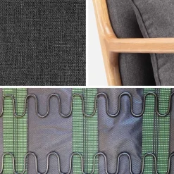 Sillón de diseño de madera y tela