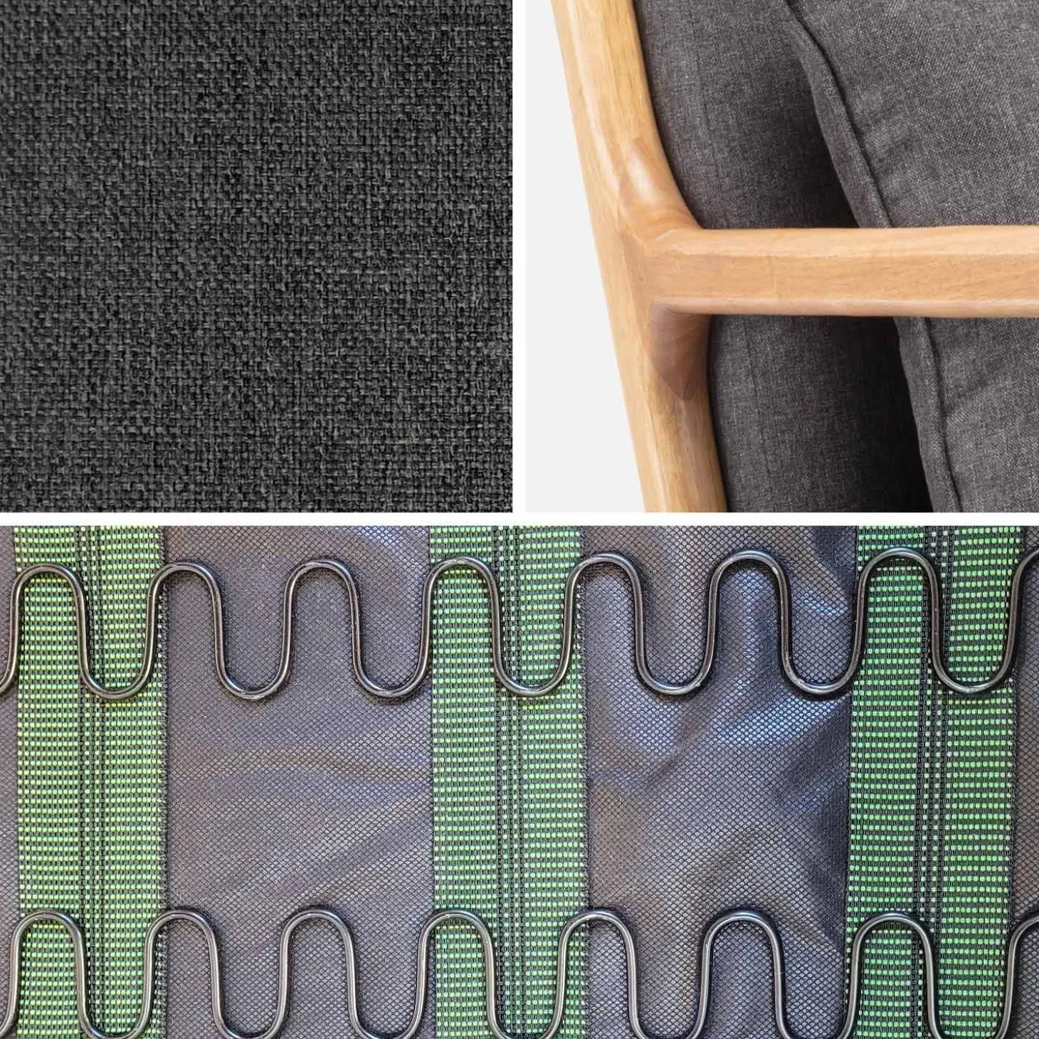 Sillón de diseño de madera y tela