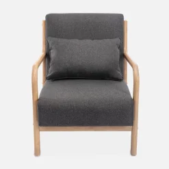 Sillón de diseño de madera y tela