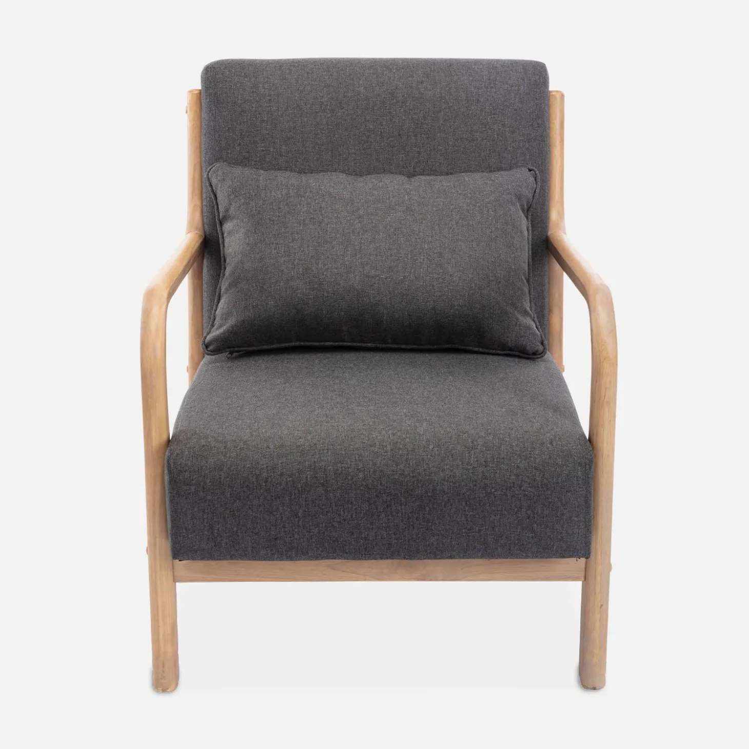 Sillón de diseño de madera y tela