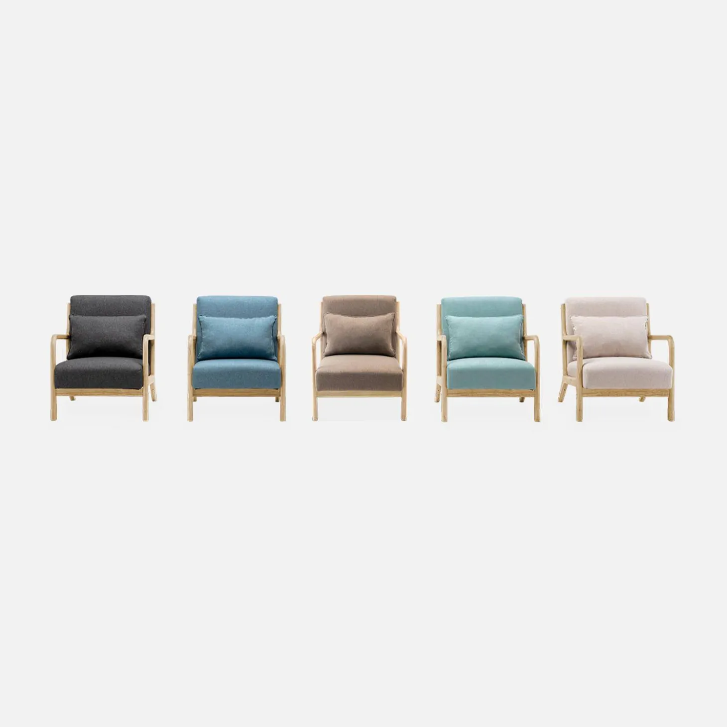 Sillón de diseño de madera y tela