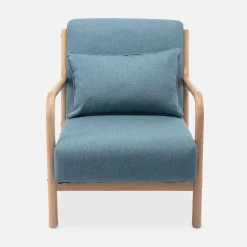 Sillón de diseño de madera y tela