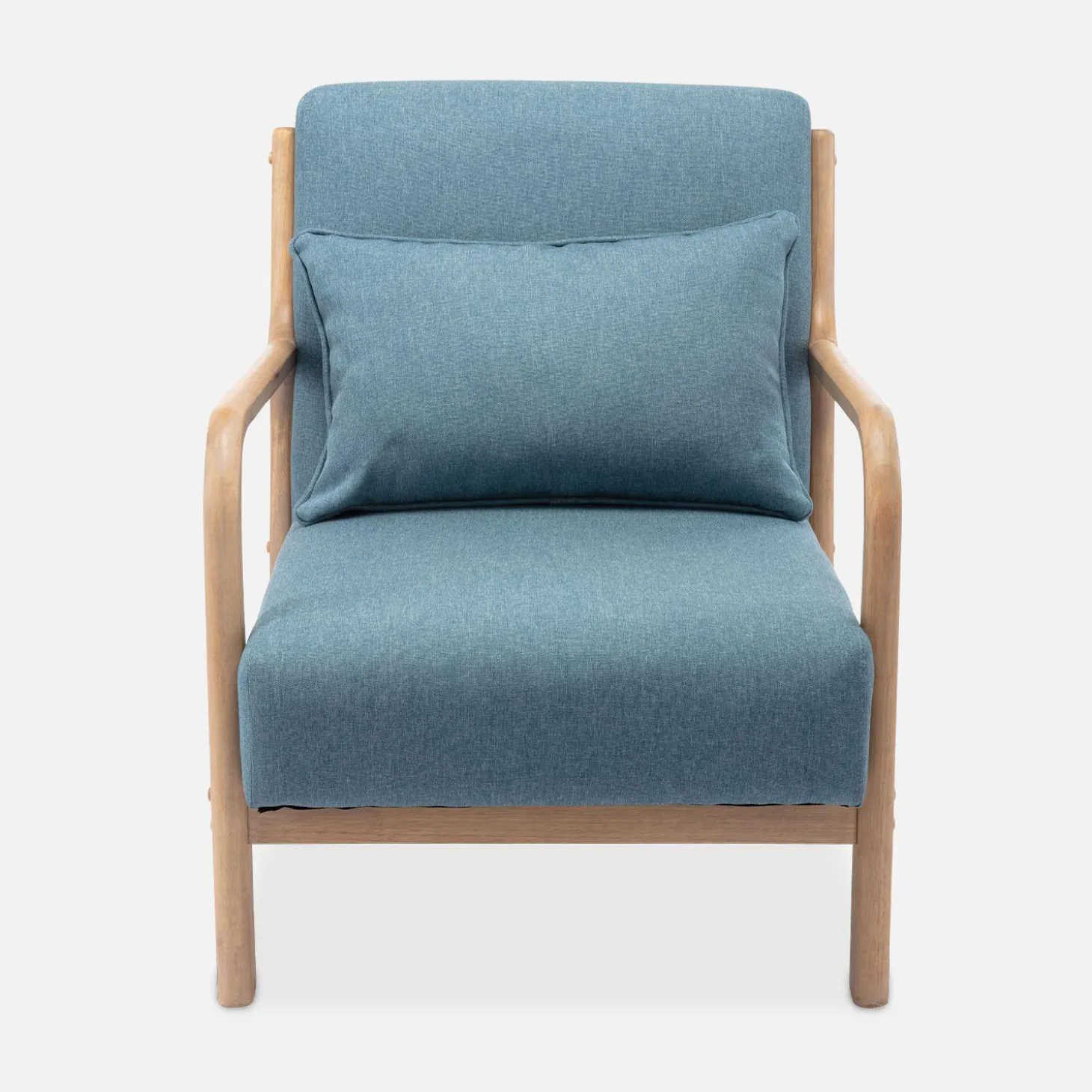 Sillón de diseño de madera y tela
