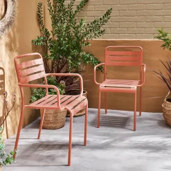 Sillón de jardín bistró de acero, set de 2