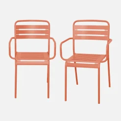 Sillón de jardín bistró de acero, set de 2