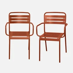 Sillón de jardín bistró de acero, set de 2