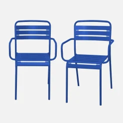 Sillón de jardín bistró de acero, set de 2