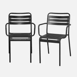 Sillón de jardín bistró de acero, set de 2