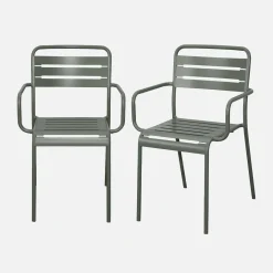 Sillón de jardín bistró de acero, set de 2