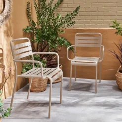 Sillón de jardín bistró de acero, set de 2