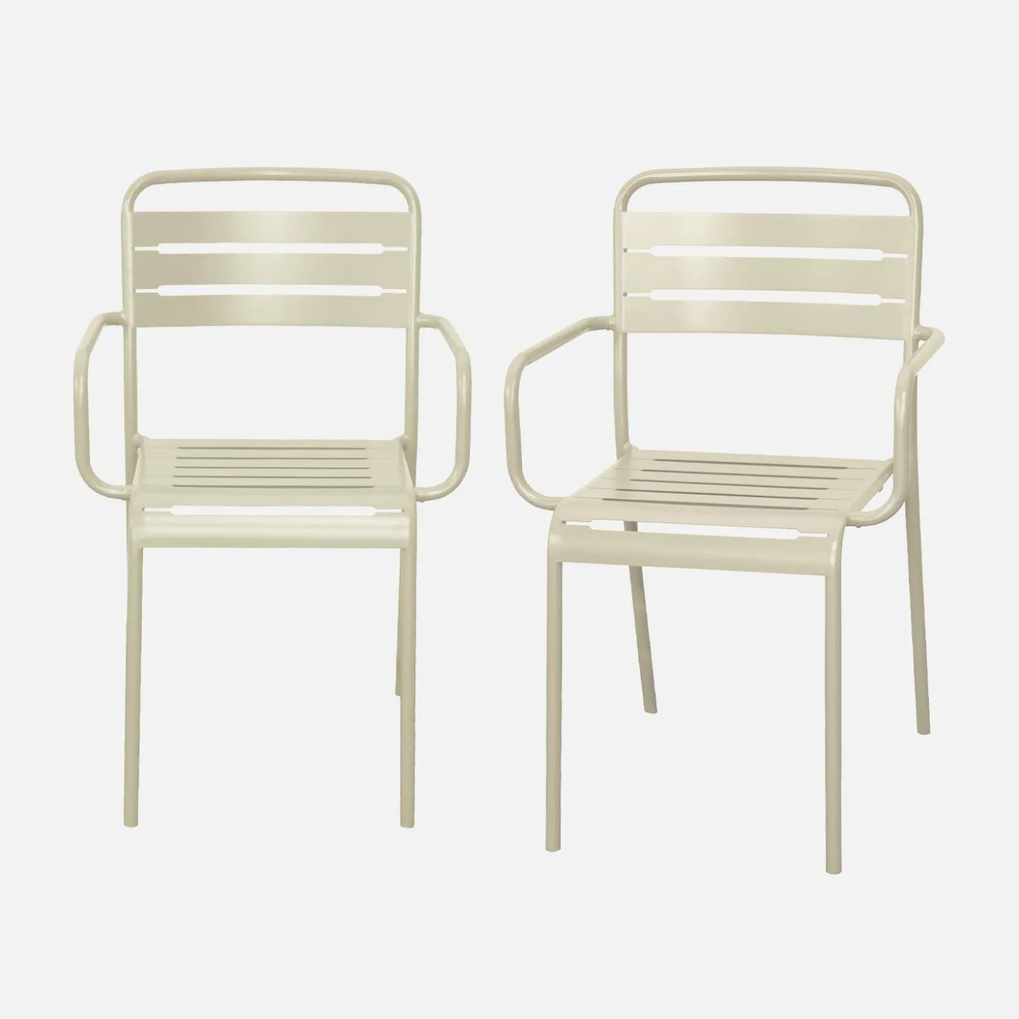 Sillón de jardín bistró de acero, set de 2