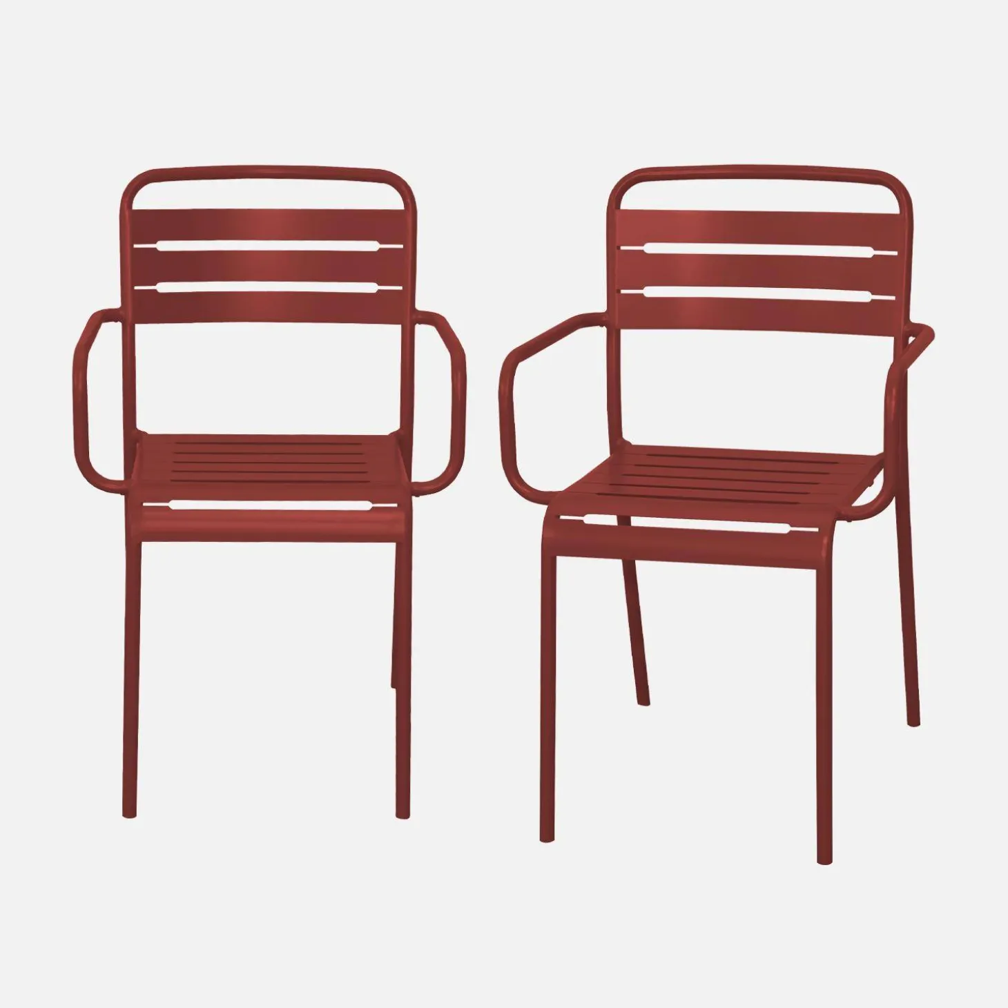 Sillón de jardín bistró de acero, set de 2