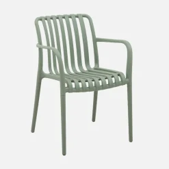 Sillón de jardín con diseño lineal, set de 4