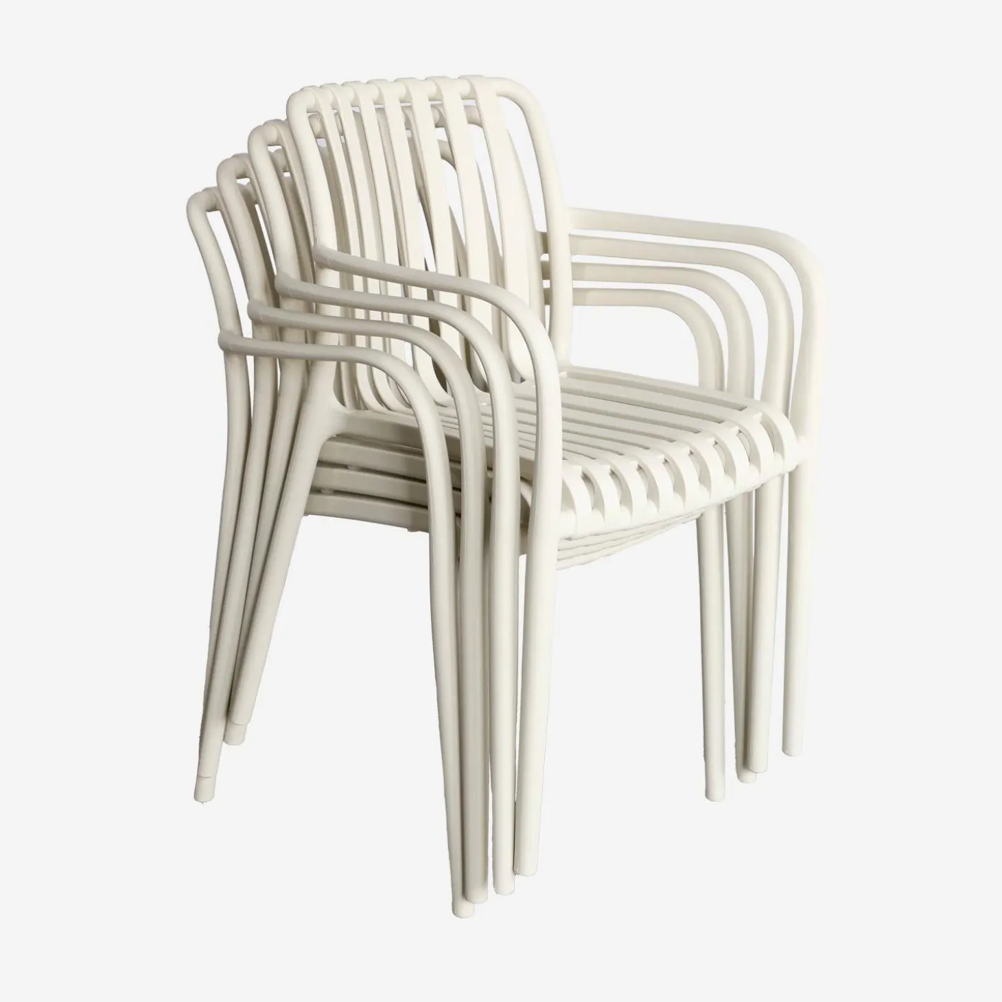 Sillón de jardín con diseño lineal, set de 4