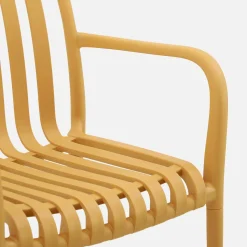 Sillón de jardín con diseño lineal, set de 4