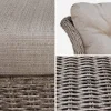 Sillón de jardín con reposapiés de resina trenzada, set de 2