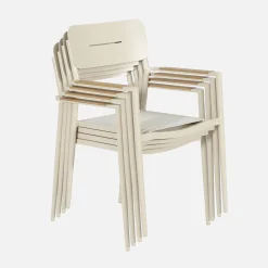 Sillón de jardín de aluminio y textileno, set de 4