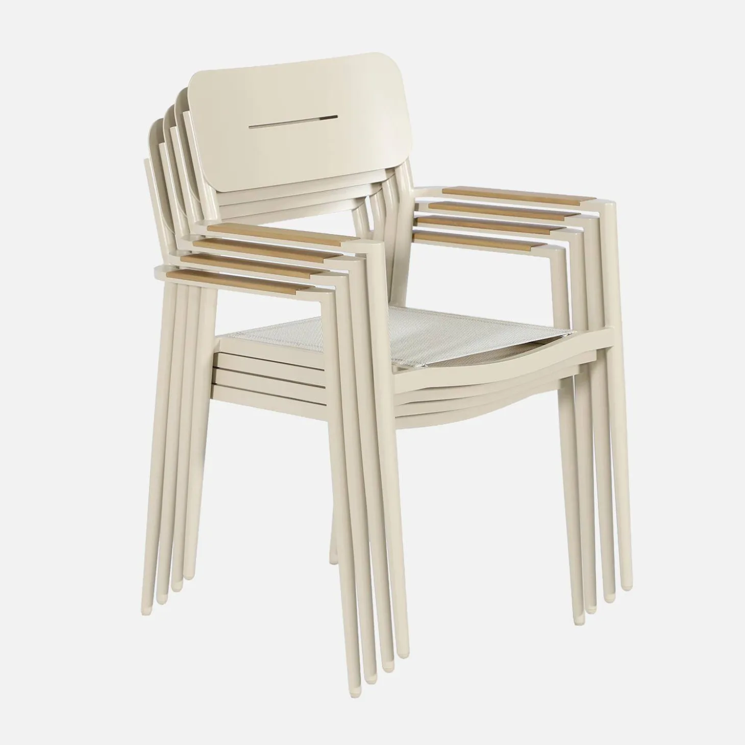 Sillón de jardín de aluminio y textileno, set de 4