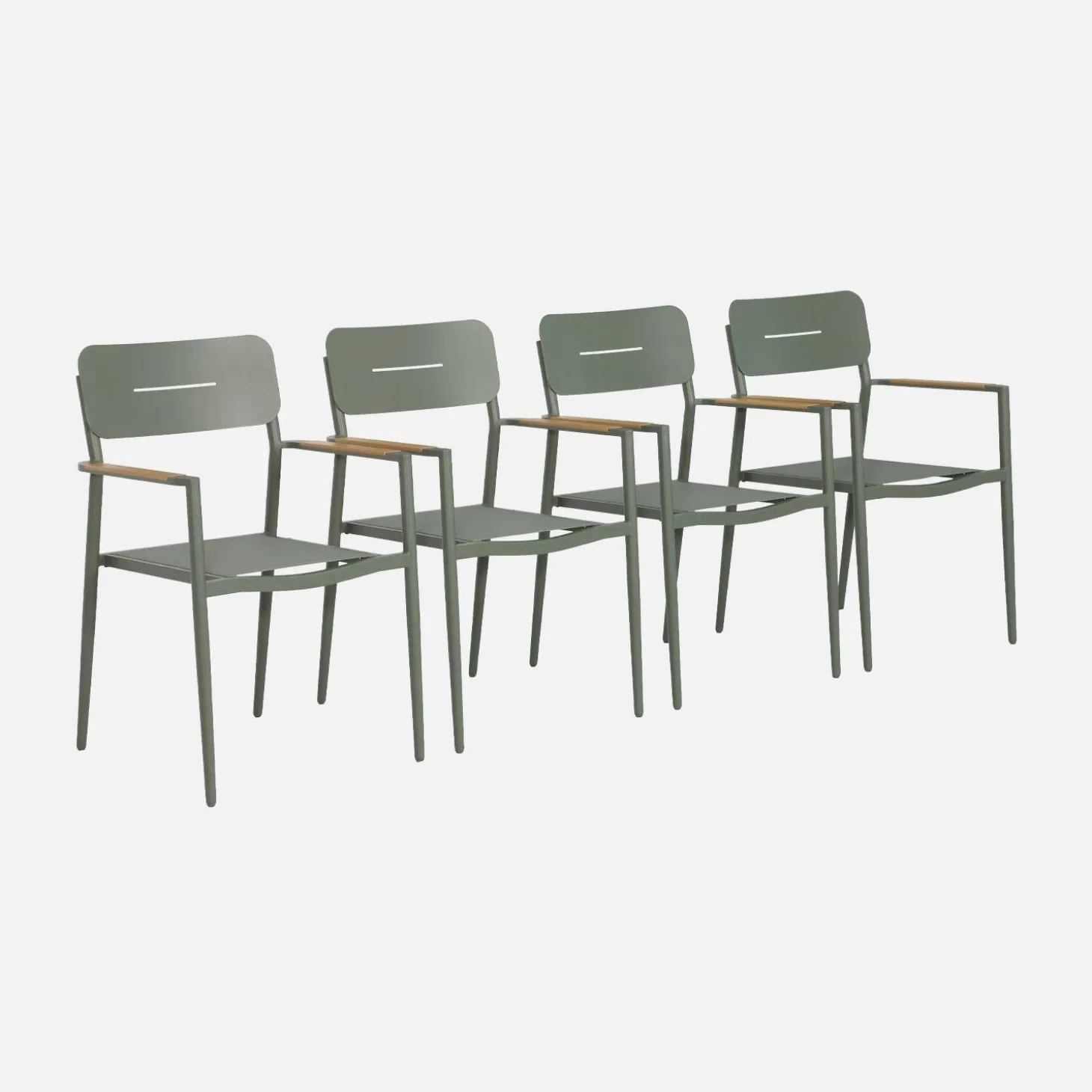 Sillón de jardín de aluminio y textileno, set de 4