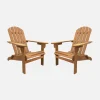 Sillón de jardín de madera, set de 2